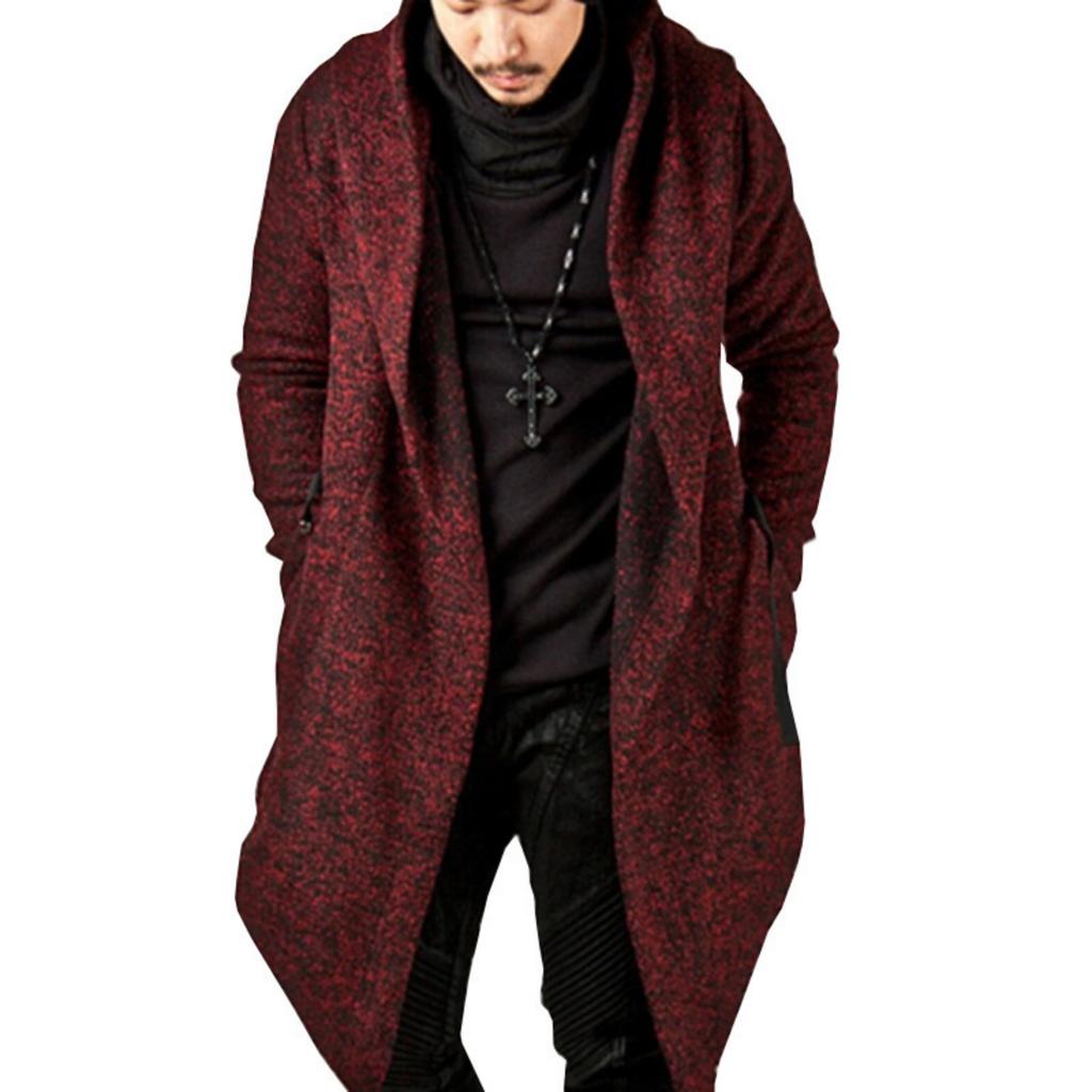 Stylish Men's Hooded Cardigan With Irregular Hem