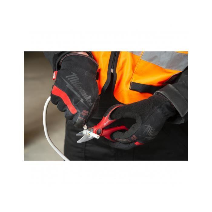 Ciseaux D'électricien - Milwaukee - 4932478620 - Rouge - Coupante