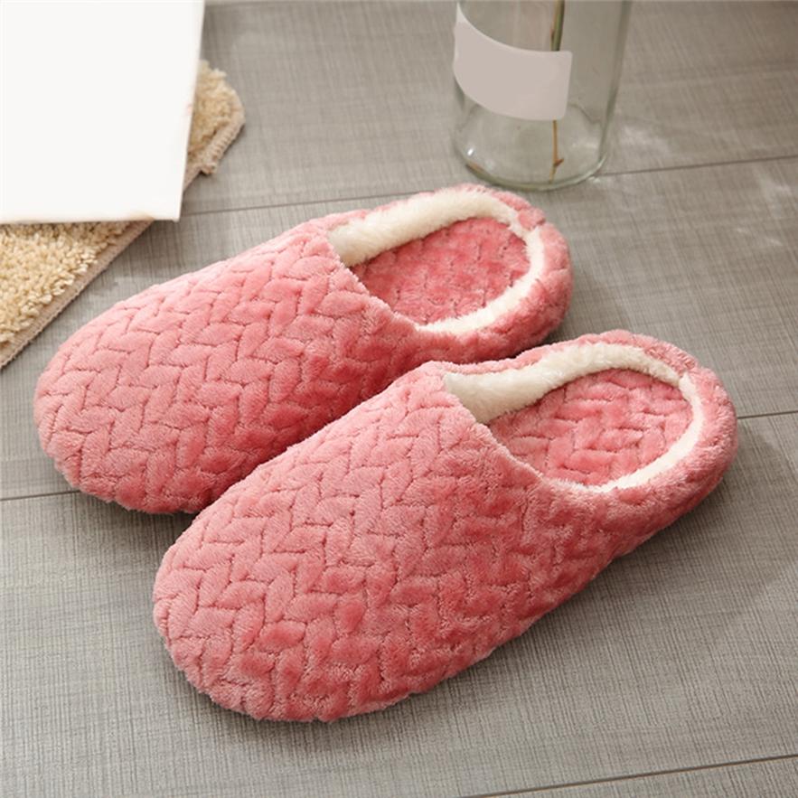 Unisex Winter Warm Slippers Indoor Floor Shoes Non-slip House Shoes