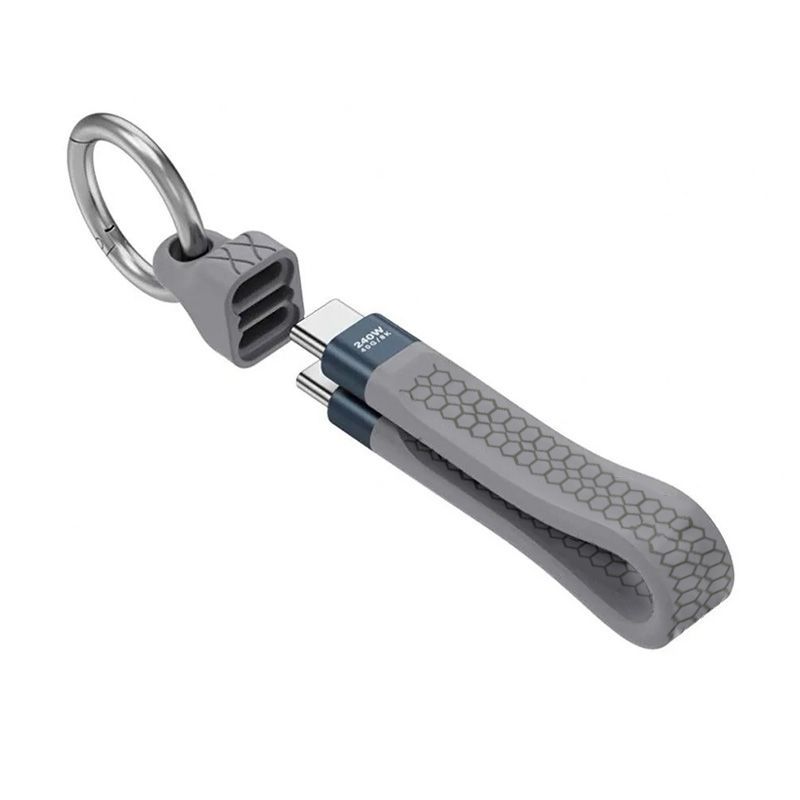 

USB4.0 Портативный Дизайн Брелка 240 Вт Type-c на Type-c Быстрая Зарядка для Мобильного Телефона 8K 60 Гц Кабель Данных Для iPhone 16 Samsung Ноутбука серый