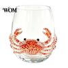 Unique Coastal Style Drinking Glass 12oz Octopus Water Cup, Embossed Design, Hand Painted Marine Gift for Ocean Lovers Home Bar Decor Cup