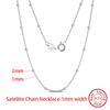 EFFIE QUEEN Real 925 Sterling Silver Diamond Cut Twist Rope Figaro Cuban Snake Bead Box Link Chain Necklace DIY Fine Jewelry SC