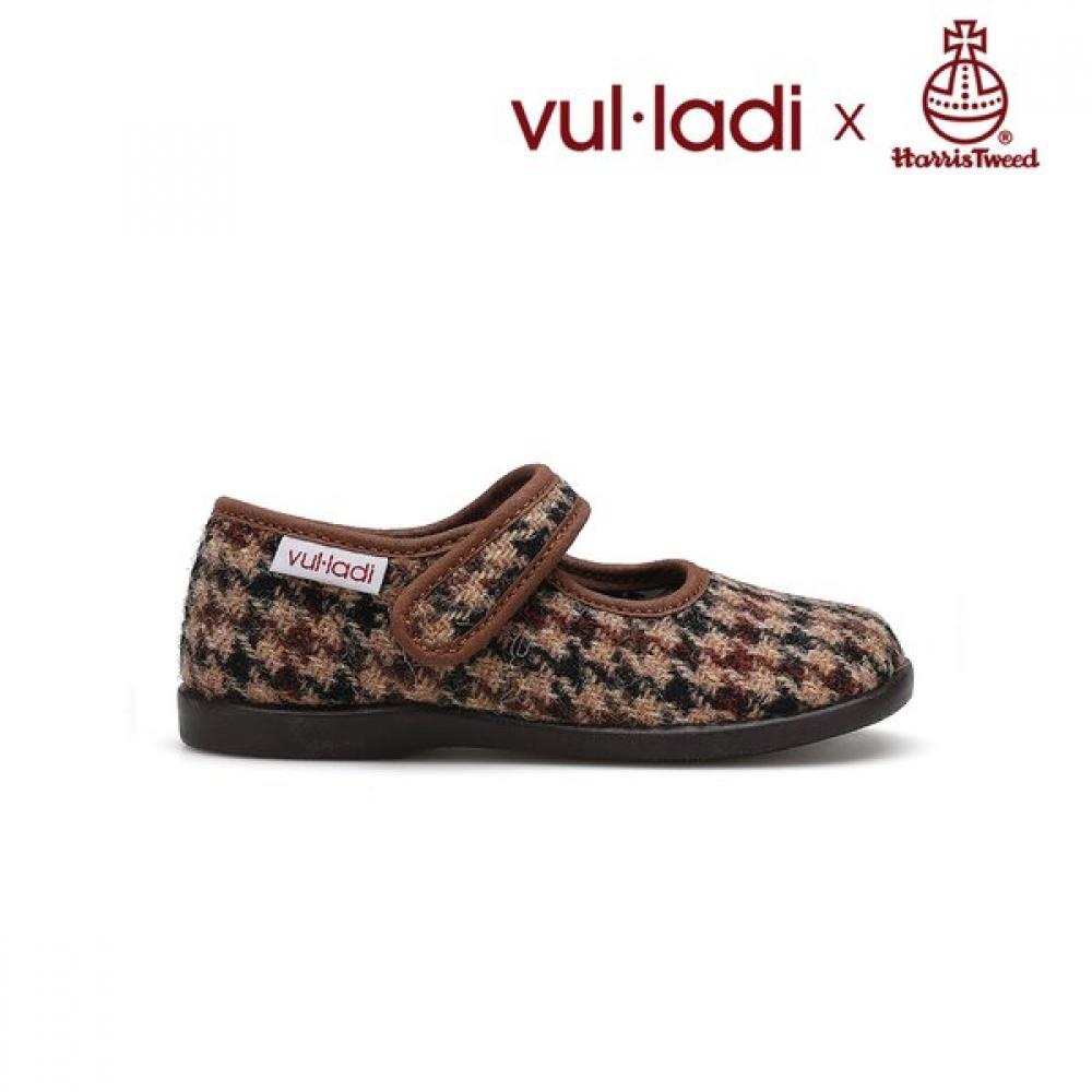 Vulladi X Harrystweed Mary Jane Girls Shoes Houndstooth Brown 4131