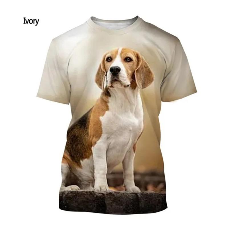 Summer New Fashion Men's  3D Printing T Shirts Animal Dog Beagle Casual Short-sleeved Street T-shirt Top Quality Tees