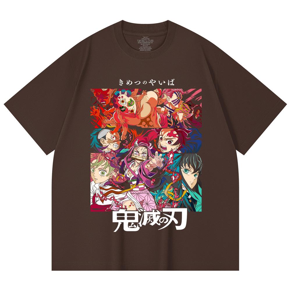 230 Gsm 100% Cotton Demon Slayer V26 Print Unisex Heavy Cotton T Shirt