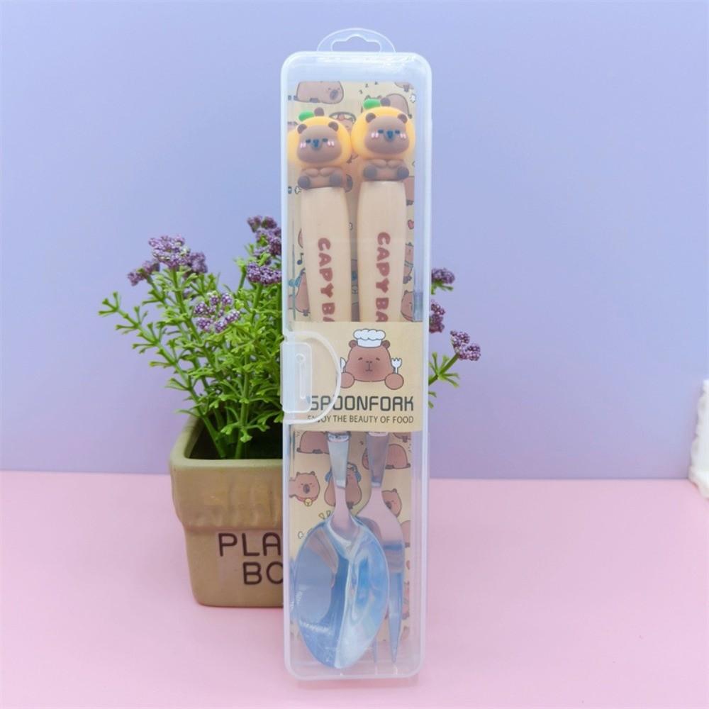 

Travel Portable Cutlery Set Capybara Kitchen Tableware Kitchen Accessories Style 7