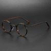 Retro Brand Design Luxury Round Frame Glasses Frame for Men Women Ultralight Stainless Steel Alloy Anti Blue Light Eyeglasses