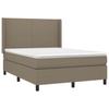 Vidaxl Letto Continentale Con Materasso, Taupe, Tessuto, 140X190 Cm