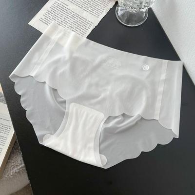 Roupa interior transparente feminina sexy calcinha de seda gelo senhoras ver através de roupa interior sem costura cintura baixa calcinha ultra-fina cuecas respiráveis