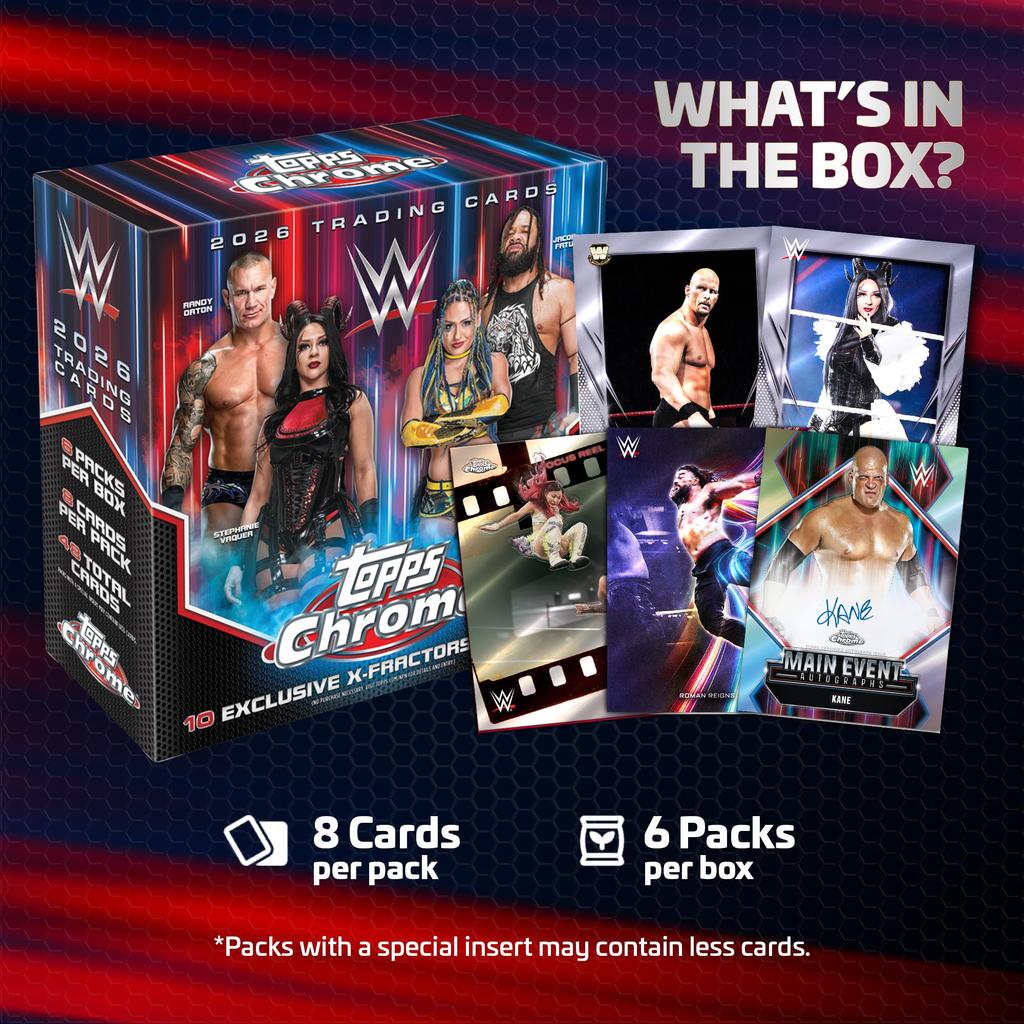 2026 Topps Chrome WWE Gamyklinis Sandarus Mega Dėžė - -
