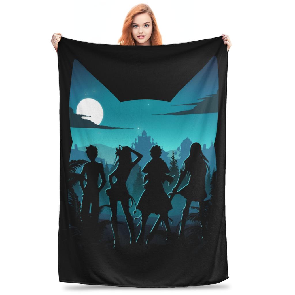 Fairy Tail Knitted Blanket Flannel  Super Soft Throw Blankets for Outdoor Travel Bedspread