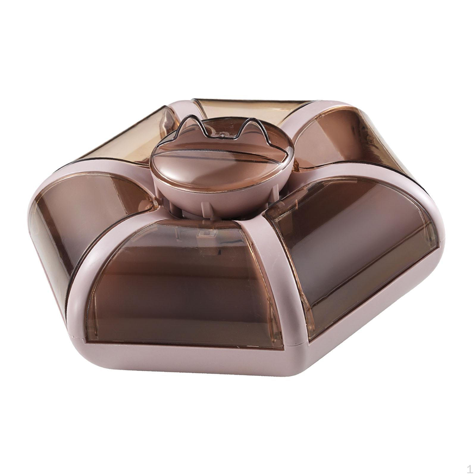 

Divided Serving Tray with Lid Food Storage Organizer 7 Grids Platter Snack Box Bowl for