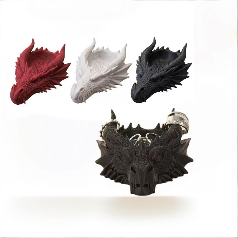 Dragon Head Storage Tray Gothic Jewelry Display Unique Storage Rack Fantasy Ornament for Bedroom Desk Home