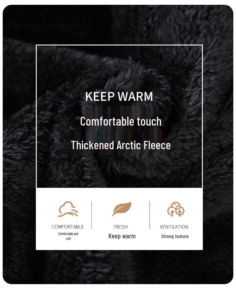 Men's Fleece-Lined Winter Workwear Set: Durable, Dirt-Resistant, Cold-Proof Clothing for Outdoor Construction.