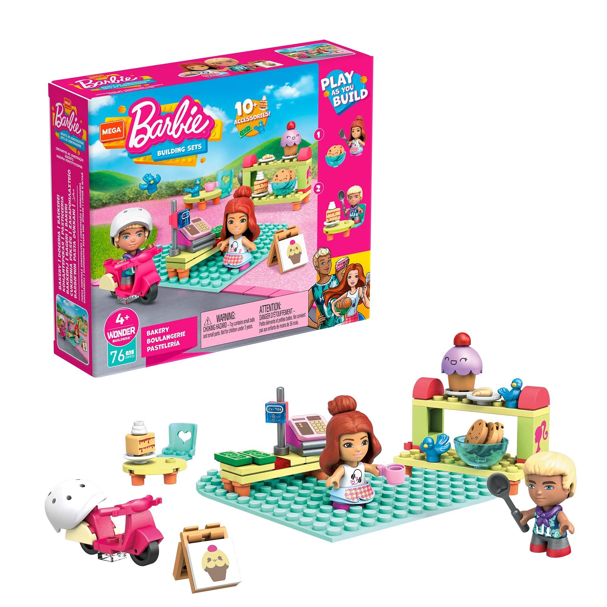 

MEGA CONSTRUX Barbie Bakery возрастом 10 лет и GWR32 Pink [76 деталей] [4 вверху] розовый