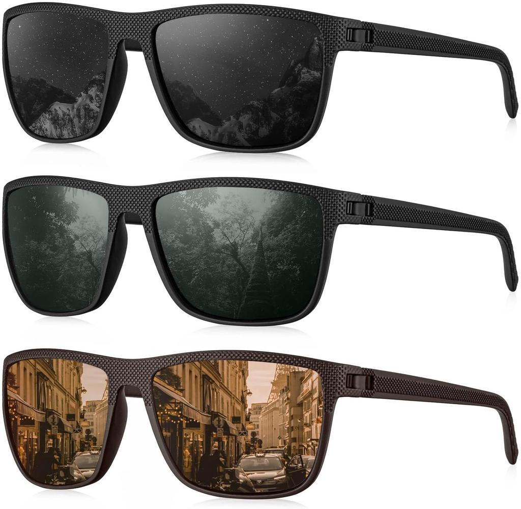 3pcs Polarized Cycling Sunglasses for Men Lightweight Classic Fashion Sports Sun Glasses Women Driving Fishing Shades Eyewear