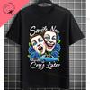 Unisexs Funny Comedy  Tragedy Masks  White Roses Art Graphic Tshirt Shortsleeve Pure Cotton Fashion Streetwear Casual Tshirt
