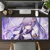 Genshin Impact Keqing Mouse Pad Large Nonslip Waterproof Mat Stitched Edge Keyboard Pad For Gaming Daily Office