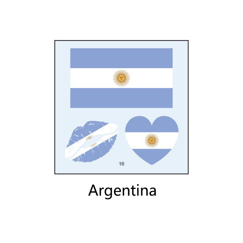 Football Sports Match National Flag Stickers Football Fans Cheer and Assist for Soccer Players,Face Arm Body Temporary Tattoos