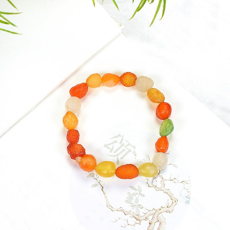 

Браслет из натурального радужного агата, необработанный камень, цветной конфетный модный браслет из нефрита 7-10mm