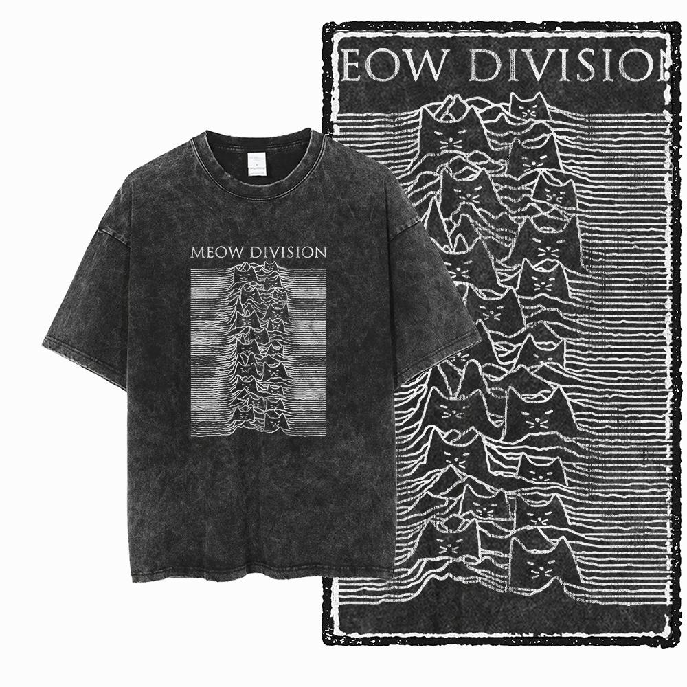 COOLMIND DB Katze Bedrucktes Baumwoll-Säuregewaschenes Exklusives Grafik-Unisex-T-Shirt Cooles Streetwear Herren T-Shirts Große Größe T-Shirt für Männer