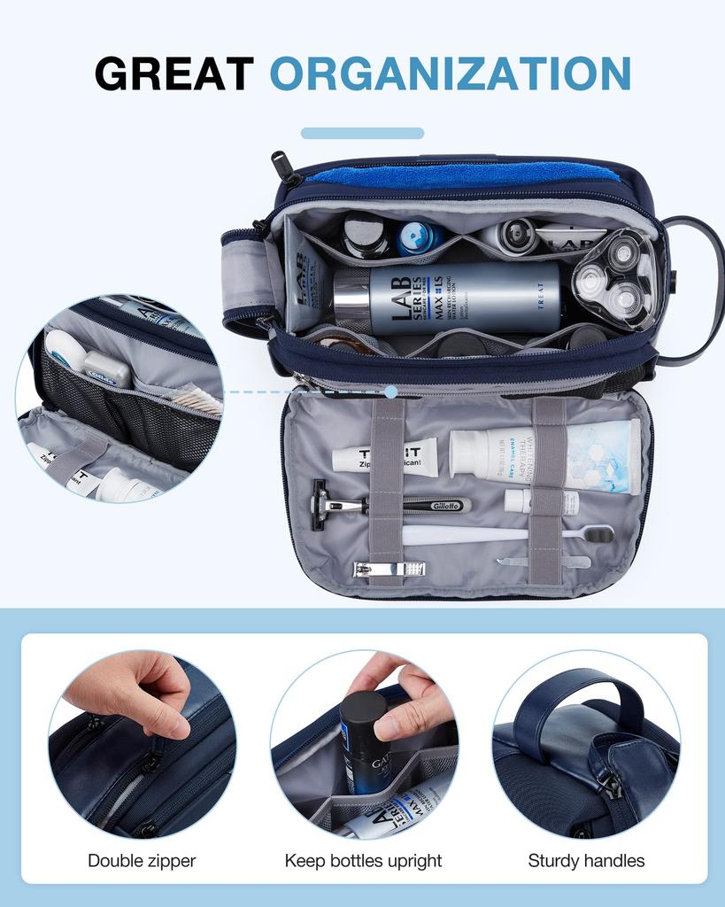 BAGSMART Toiletry Large Capacity Bathroom Portable Toiletry Travel Cosmetic for Business Bag, Pouch, Bag, Pouch, Pouch, Waterproof, Lightweight,