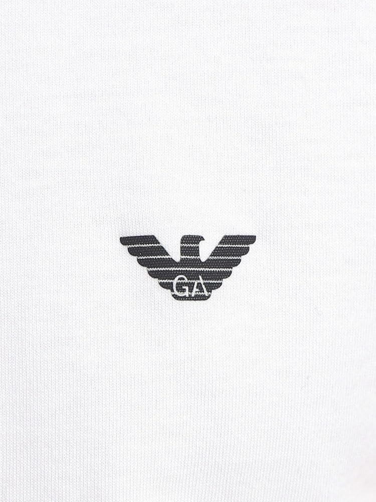 EMPORIO ARMANI One-Point V-Neck Short Sleeve Undershirt [EAU110810CC729] White / 2XL [Parallel Import]