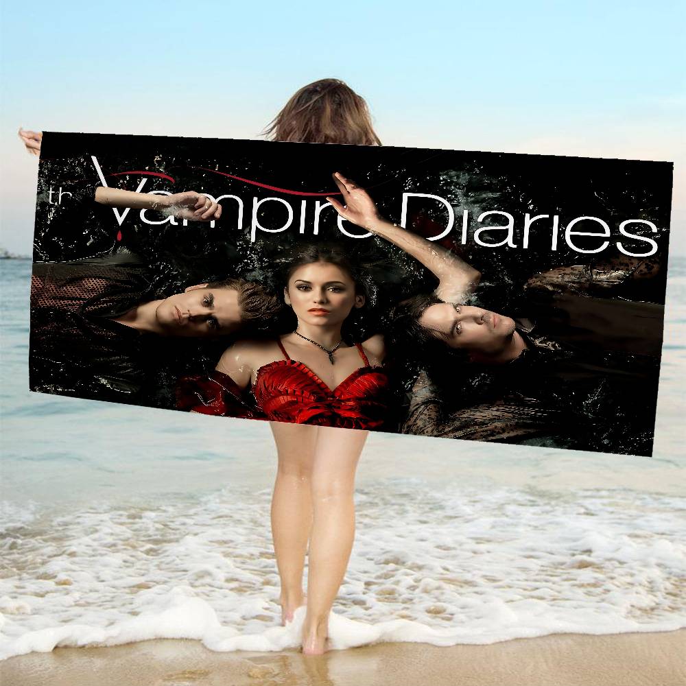 The Vampire Diaries Damon Salvatore Große Mikrofaser Strandtücher Schnelltrocknendes Handtuch Sandstrandtücher Poolhandtuch
