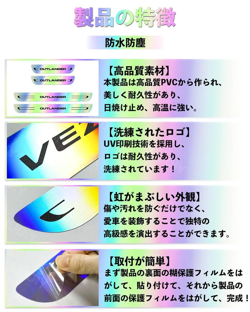 HUDIY Side Step Plates for the New Outlander 2021 and This Interior Part Features a Newly Reflective Finish with a Rainbow Front and Rear Sets of Step