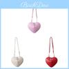 Heart Shaped Pu Shoulder Bag For Girls With Zipper Closure And Mobile Pocket