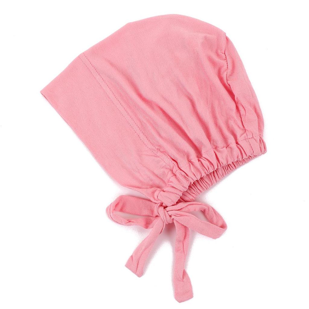 Pañuelo para la cabeza de algodón y seda elástico con cordones ajustable, gorro para quimioterapia