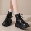 Moda Moda Skórzane Buty na Platformie dla Kobiet Jesień Zima Skórzane Miękkie Podeszwy Damskie Buty Projektanckie Lekkie Buty Motocyklowe Damskie