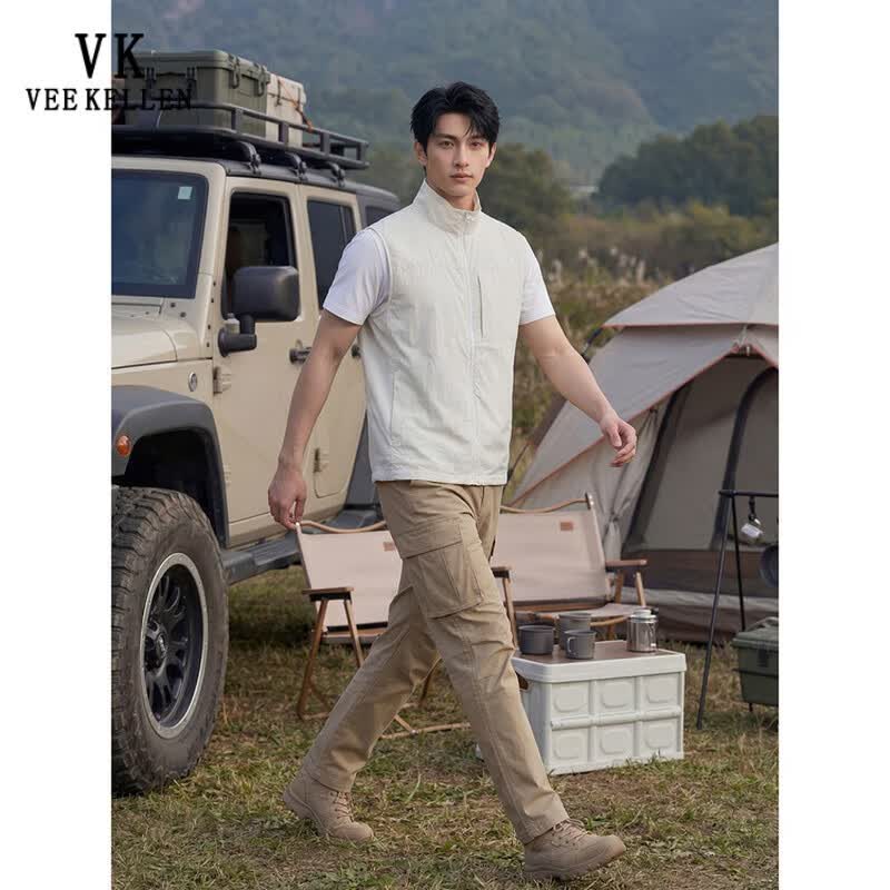 VEE KELLEN Men s Stand-Collar Summer Vest S (100-120 lbs)