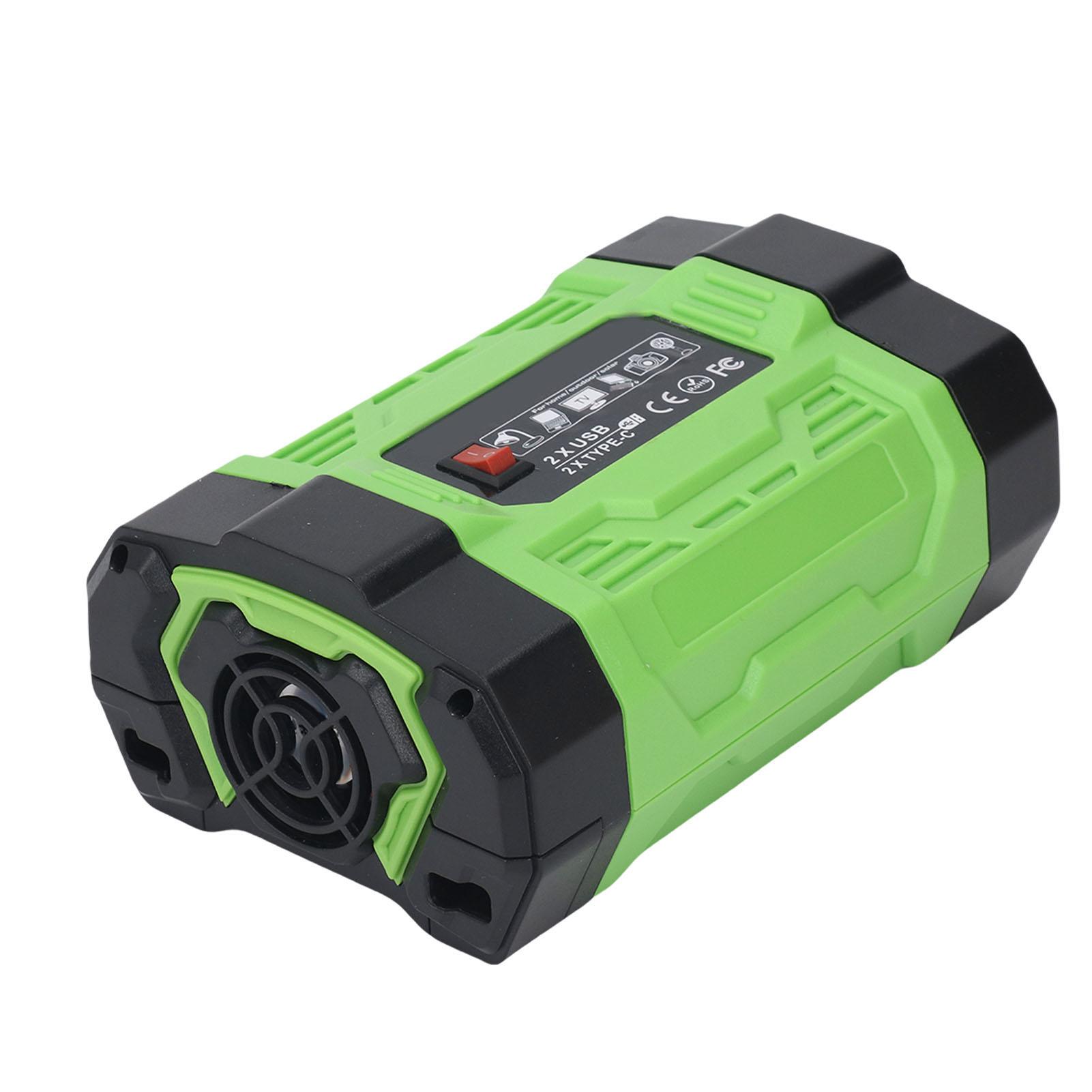 

200W Car Inverter 12V to 220V 2 USB 2 Type C Ports 2 Universal Sockets Car Charger Adapter Inverter for RV Truck