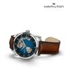 Hamilton H32675540 Jazzmaster Open Heart Auto 40mm Blue Dial Brown Leather Men's Watch