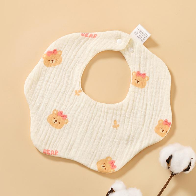 6-Layer Cotton Gauze Petal Baby Bib - 360° Newborn Anti-Spit-Up Towel for Summer