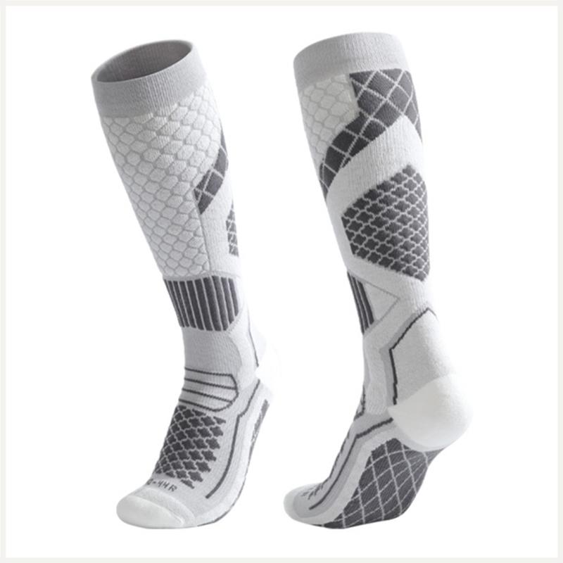 Thermal Ski Socks Reinforced Cold Weather Activity Breathable Cotton Blend Snowboarding Skiing Compressed Long Socks