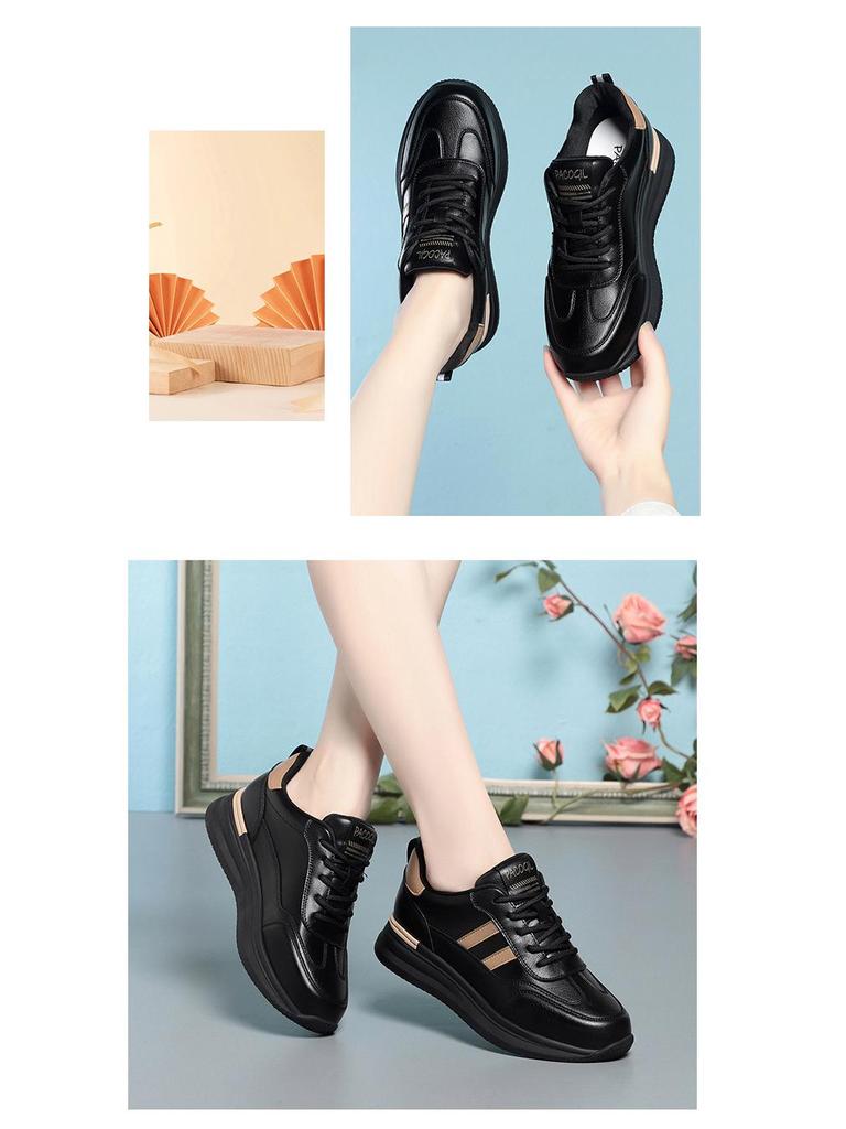 Scarpe Sportive Casual Nere Leggere da Donna - Autunno/Inverno 2024 Scarpe da Corsa con Suola Piatta in Peluche