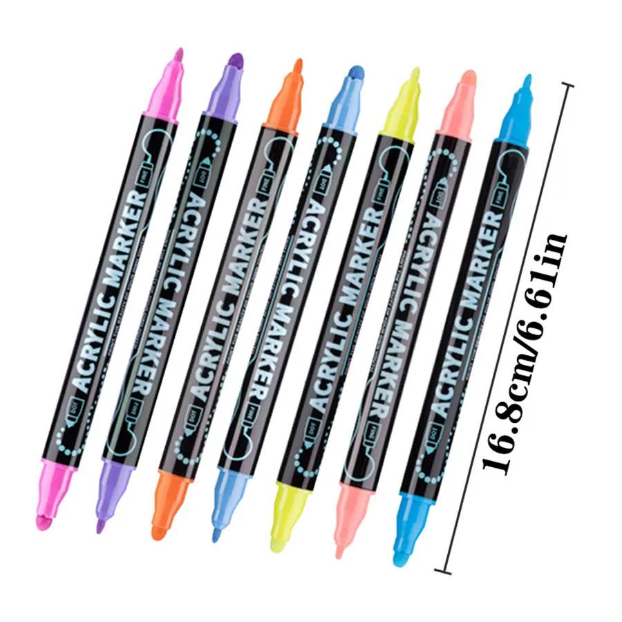 12/24/36/60/72 Color Double Head Waterproof Acrylic Marker Pens For Rock Painting Canvas DIY Making Posca Doodle Pen Art Markers