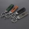 Chaveiro com Emblema de Carro Argola Chaveiro de Couro para Mini Cooper JCW R50 R52 R53 R55 R56 F54 F55 F56 F60 CLUBMAN COUNTRYMAN Acessórios