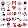 50 Black Pink Valentine's Day Graffiti Stickers: Sweet, Cool, Creative, Waterproof Decor for Journals, 50 Sheets.