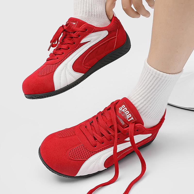 Trendy Red Casual Sneakers Low Top Men's Designer Sneakers Streetwear Hip Hop Shoes Men Breathable Flat Men Vulcanized Shoes