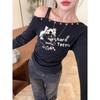 White Asymmetrical One-Shoulder Long-Sleeve Top for Women - 2025 Early Autumn Style