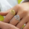 Stainless Steel Metal Spiral Line Open Rings For Women Men Minimalist Gold Color Circle Geometric Finger Ring Jewelry Gifts