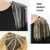 Crystal Tassel Chain Epaulette Brooch Jacket Vintage Brooch  Western-style clothes