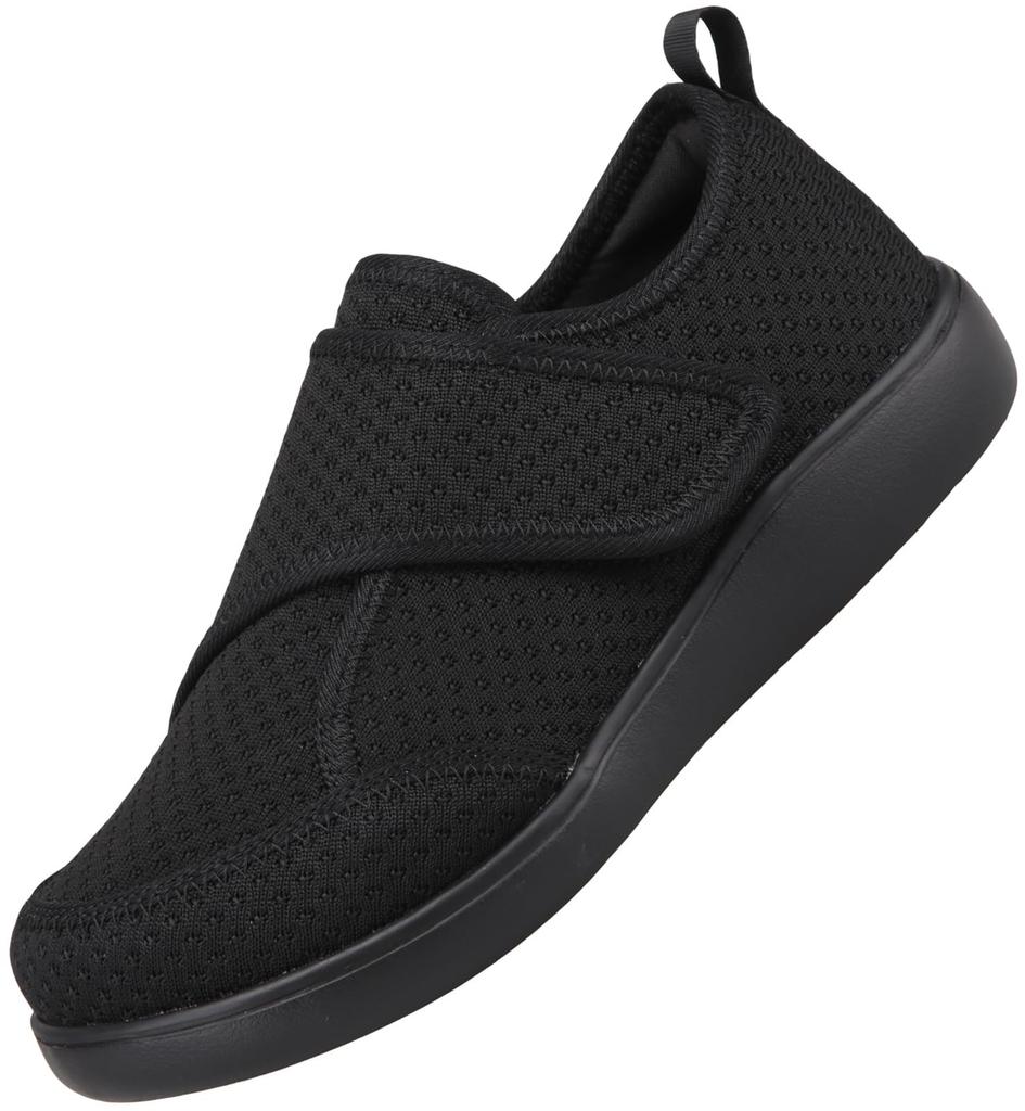 Eagsouni Women's Velcro Care Shoes for Seniors, Elderly Rehabilitation Sneakers, High Instep and Wide Width, Ultra Lightweight, Non-Slip, Easy to Wear