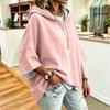 Women's Fashion Color Drawstring Hoodie Loose Fit Casual Sweatshirt