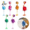 Penne Portatili Leggere Cartone Animato Struzzo Penne a Sfera in Plastica, Penna Divertente Autoportante, Punta da 0.5mm, Scrittura Fluida Pelosa per Studenti Schiena