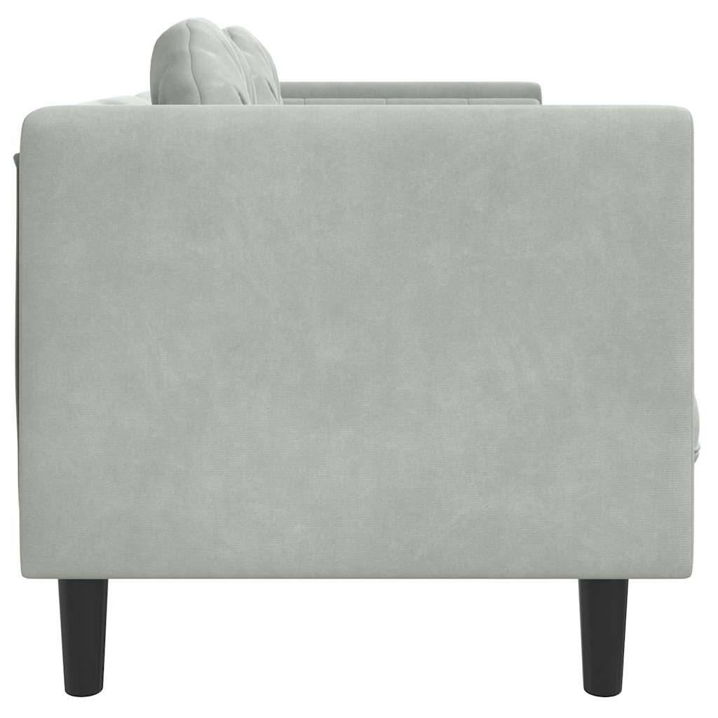 2 Seater Sofa with Cushions Light Grey Velvet