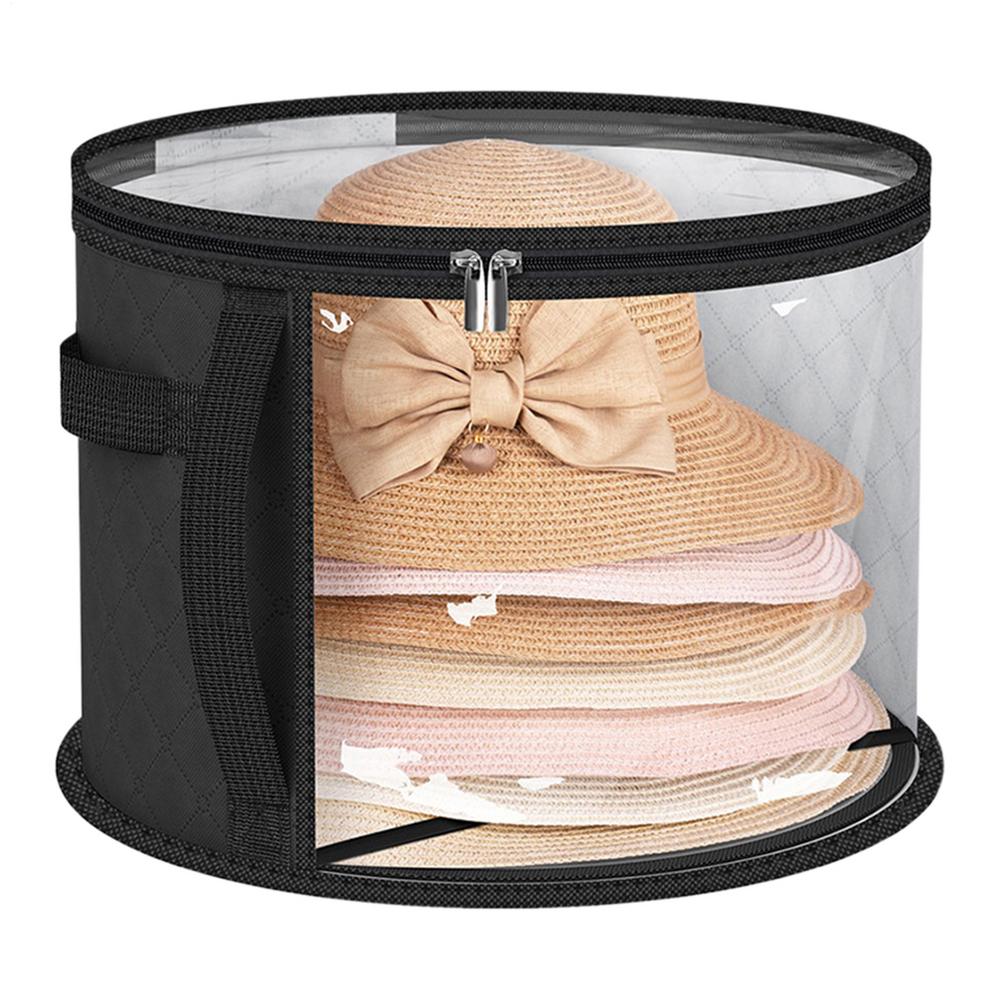 Large Hat Box Large Capacity Cowboy Hat Storage Box Organizer Case With Carrying Handle Stackable With Lid For Dorm Room